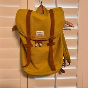 Sandqvist Mustard Yellow Canvas Bag 19L Leather Straps